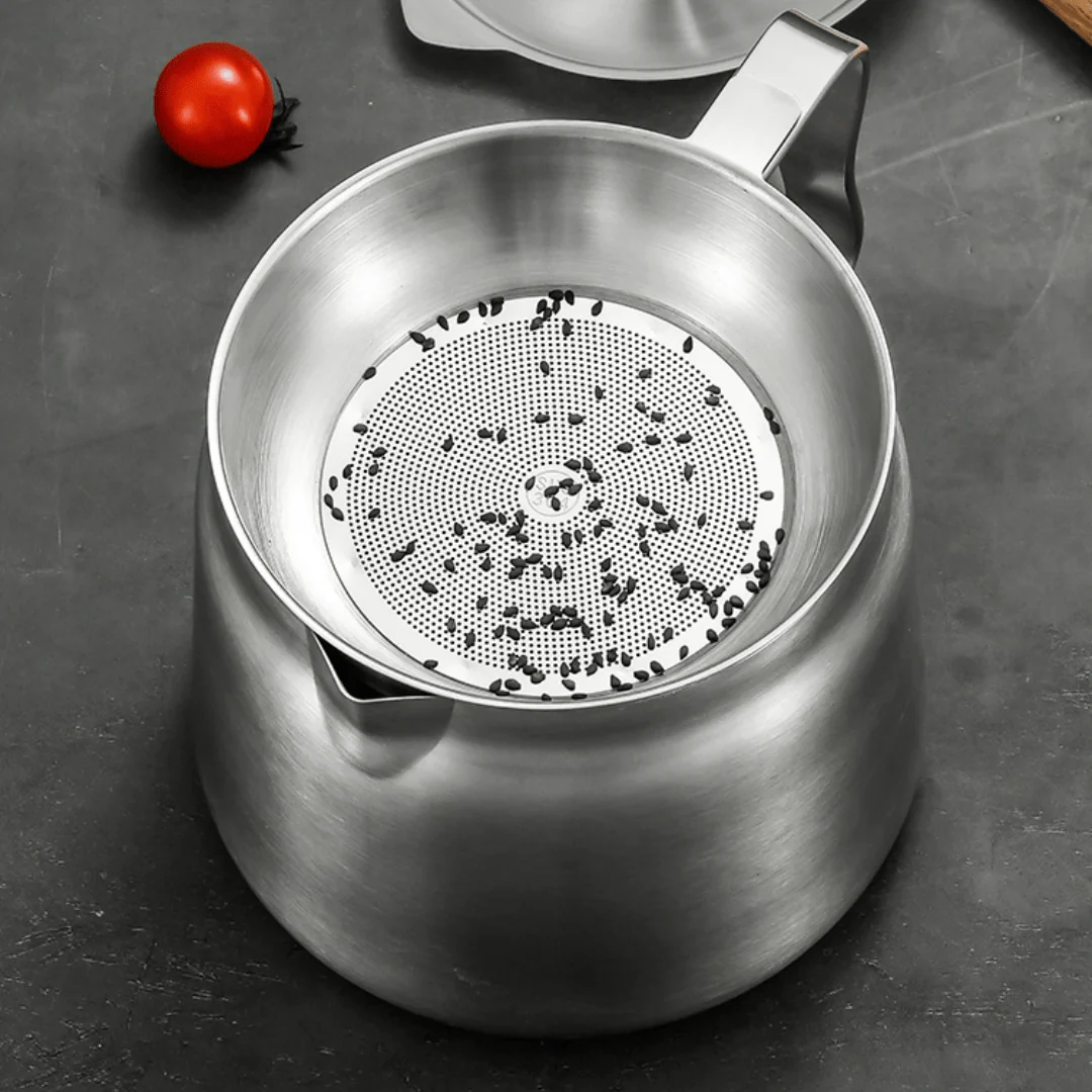Multi-Purpose Stainless Steel Cooking Oil Strainer Pot - Image 6