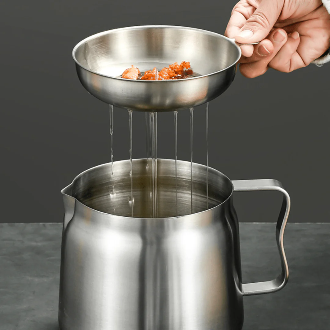 Multi-Purpose Stainless Steel Cooking Oil Strainer Pot - Image 7