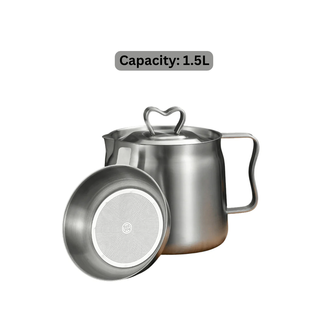 Multi-Purpose Stainless Steel Cooking Oil Strainer Pot - Image 8