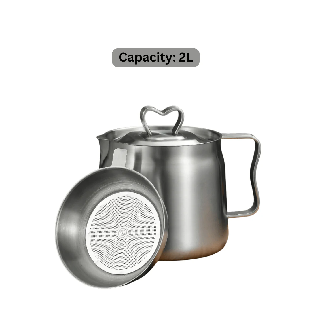 Multi-Purpose Stainless Steel Cooking Oil Strainer Pot - Image 9