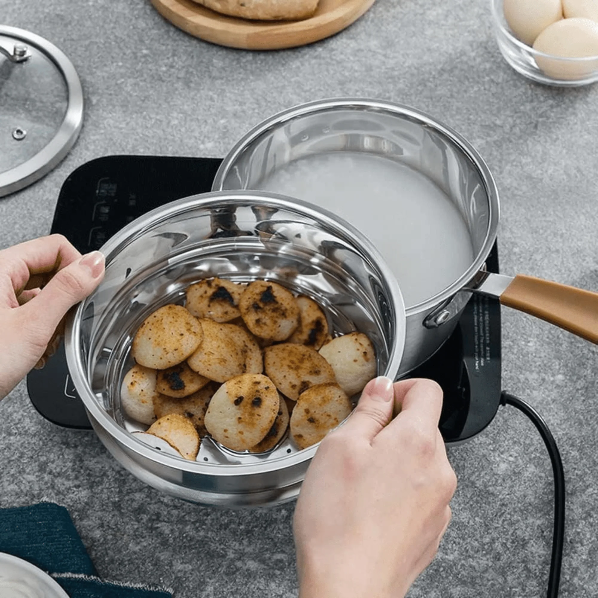 Multi-Purpose Stainless Steel Cooking & Steaming Pot (2Litre) - Image 4