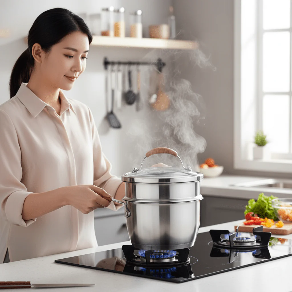 Multi-Purpose Stainless Steel Cooking & Steaming Pot (2Litre) - Image 6