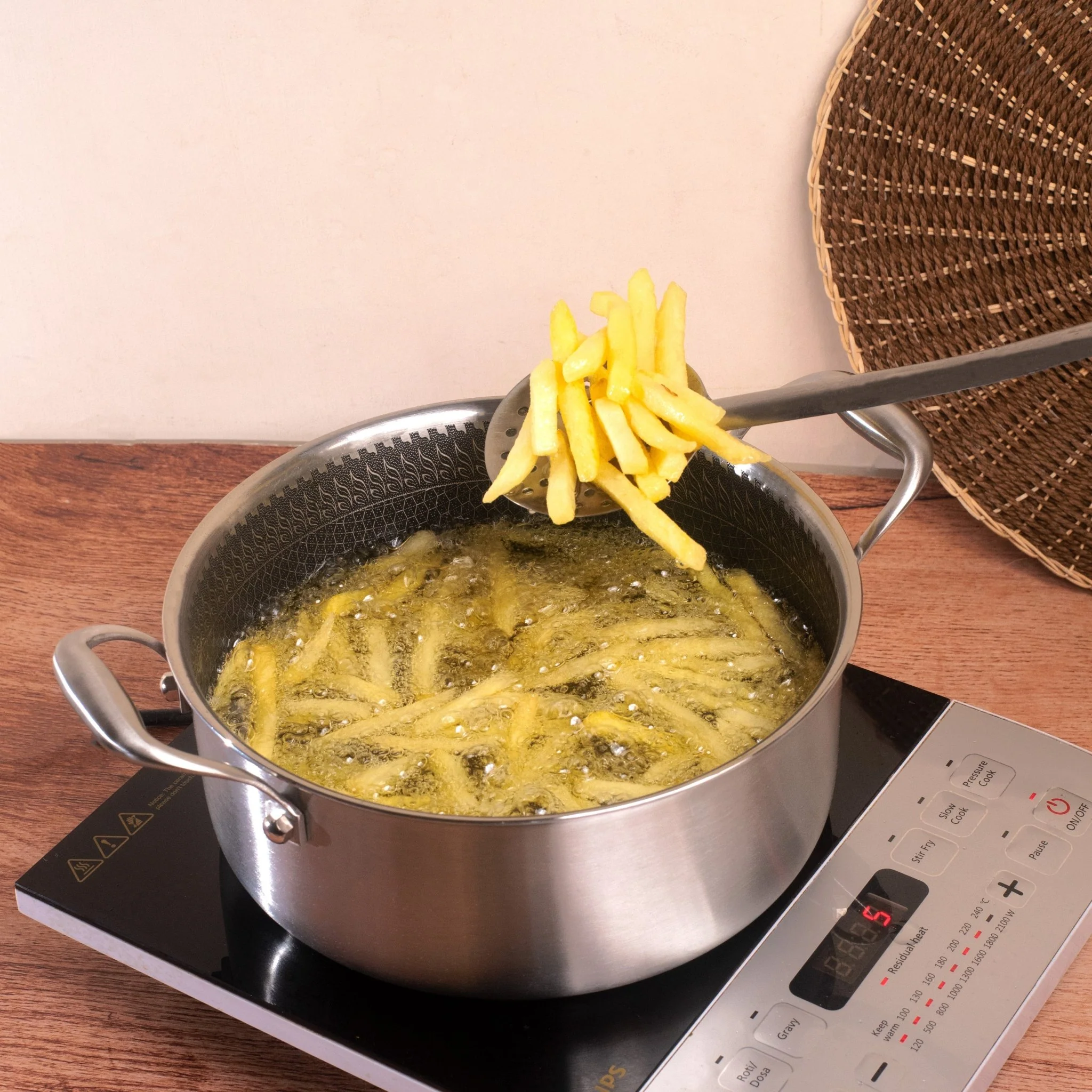 Multi-Purpose Stainless Steel Honeycomb Soup Pot with Lid (24cm) - Image 2