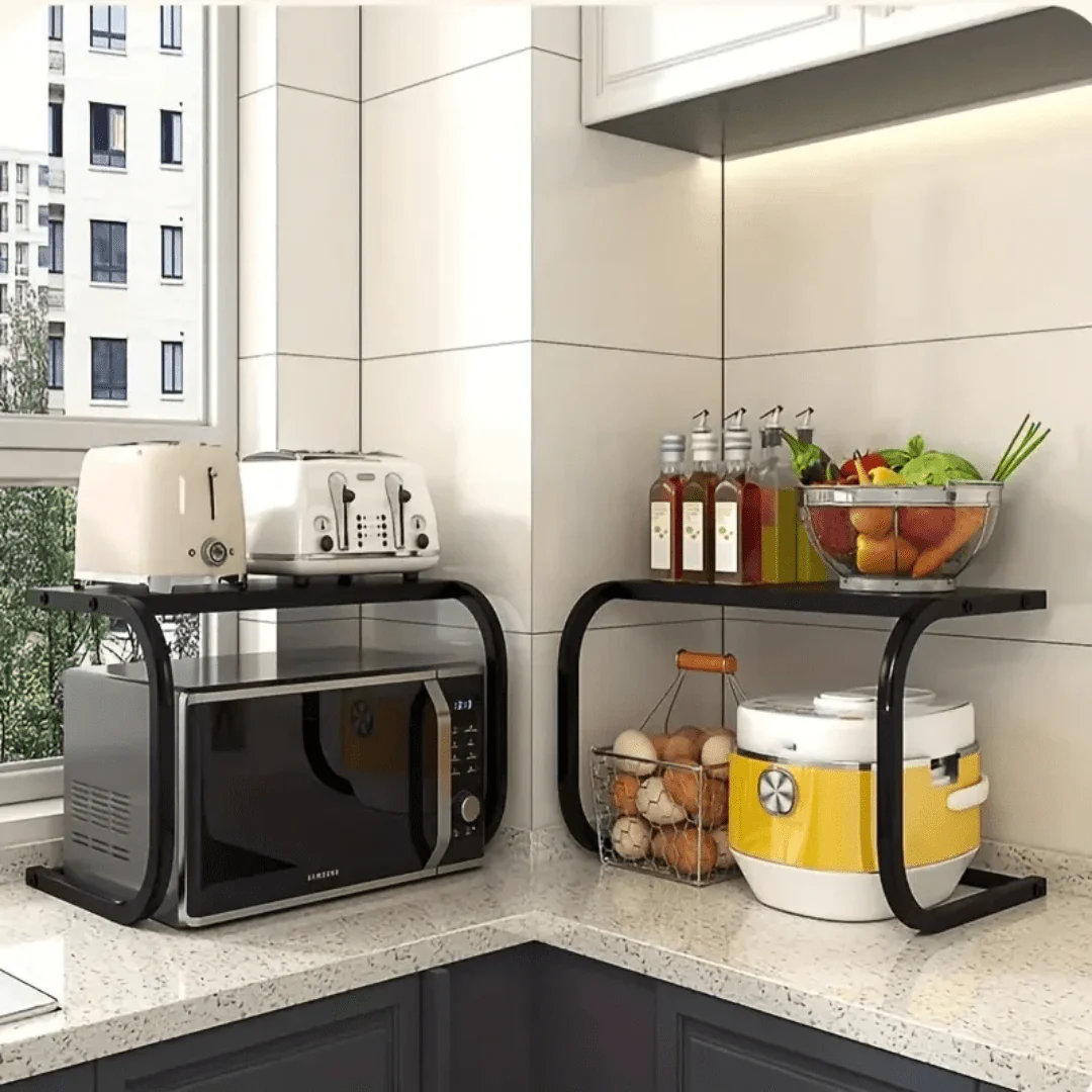 Multi-Purpose Space-Saving Kitchen Microwave Rack - Image 5