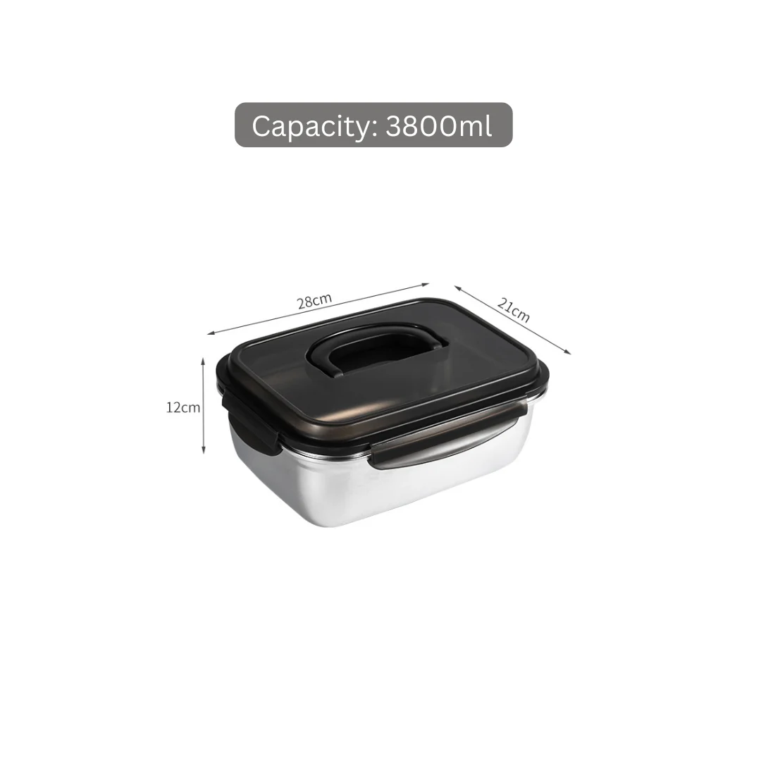 Multi-Purpose Stainless Steel Storage Box With Buckle Lock(3800ml) - Image 6