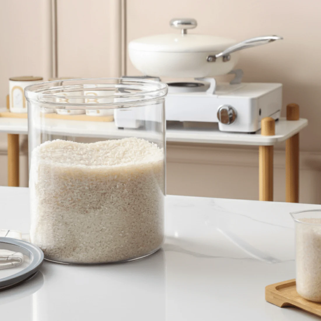 Multi-Purpose Transparent Borosilicate Food Storage Container with Airtight Lid(3.5Kg) - Image 4