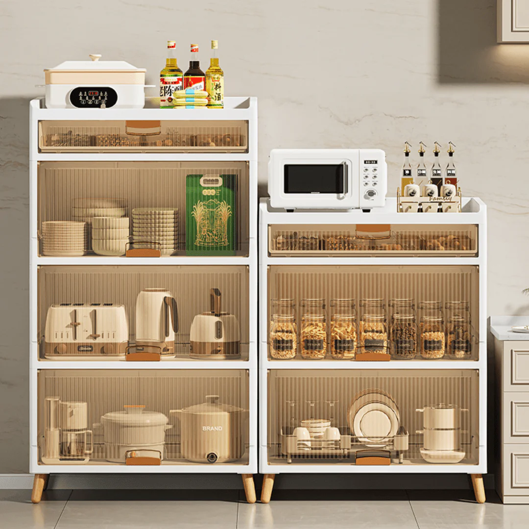 Multi-Purpose Transparent Flip-Top Storage Cabinet With Legs (58cm) - Image 3