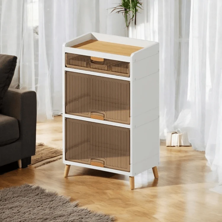 Multi-Purpose Transparent Flip-Top Storage Cabinet With Legs (58cm) - Image 4