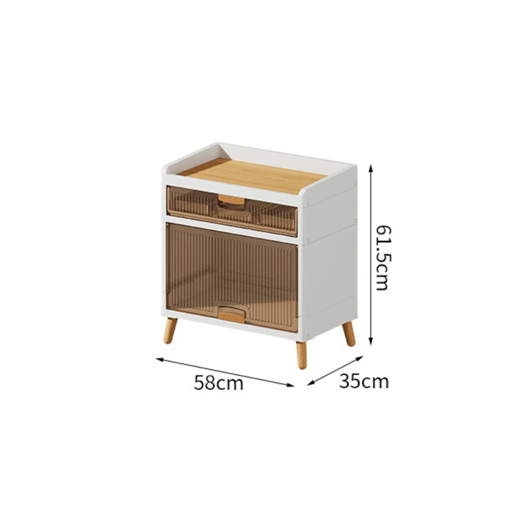 Multi-Purpose Transparent Flip-Top Storage Cabinet With Legs (58cm) - Image 6
