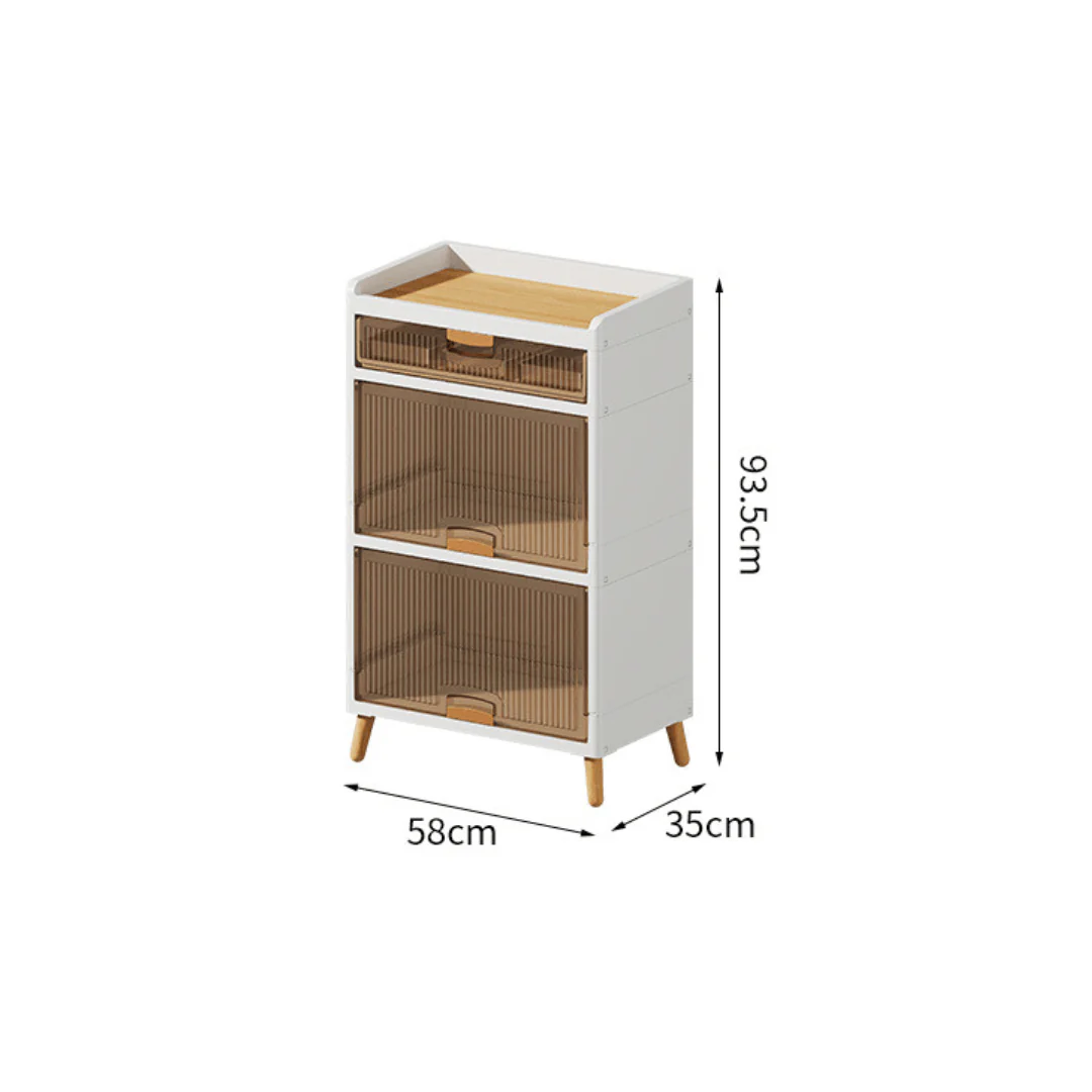 Multi-Purpose Transparent Flip-Top Storage Cabinet With Legs (58cm) - Image 7