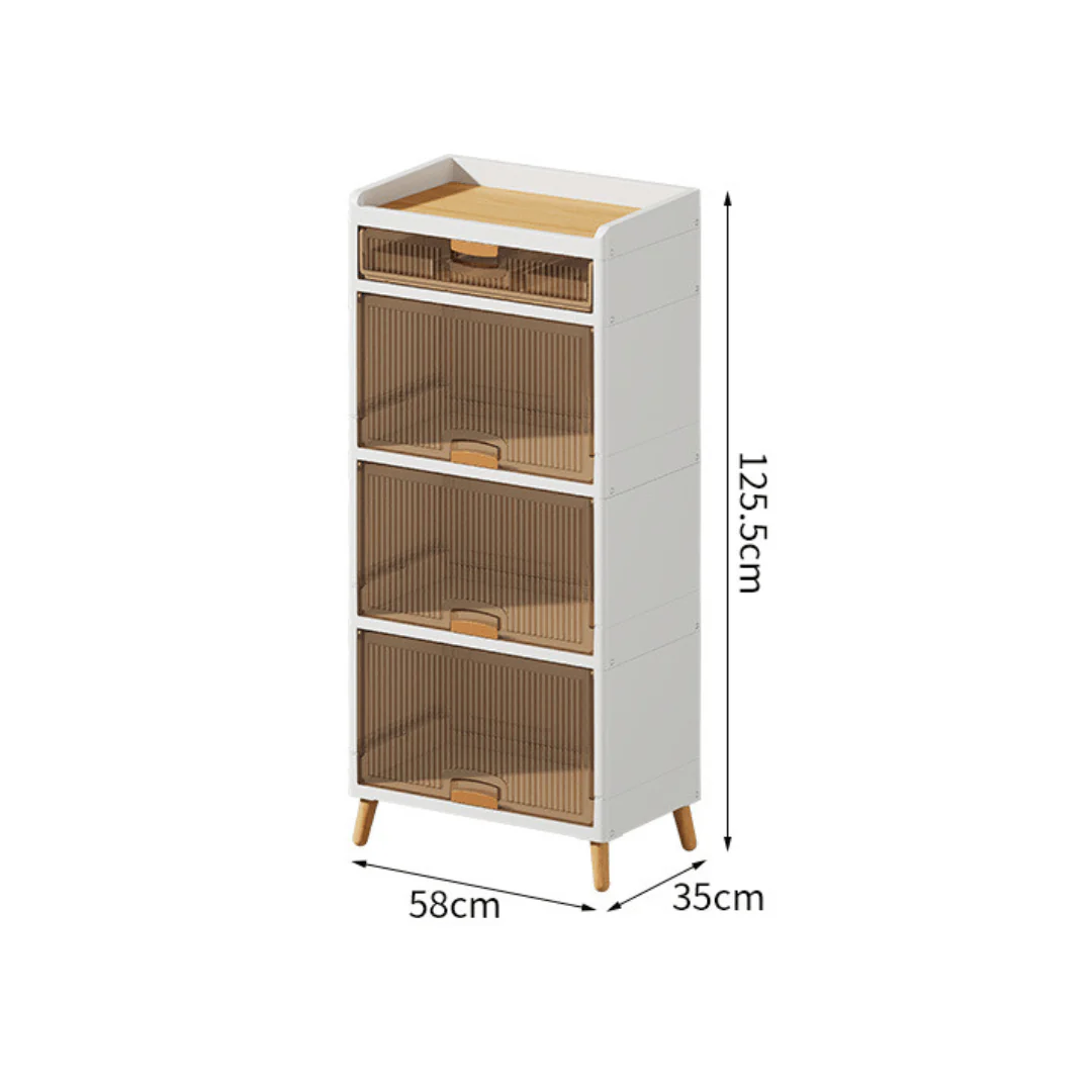 Multi-Purpose Transparent Flip-Top Storage Cabinet With Legs (58cm) - Image 8