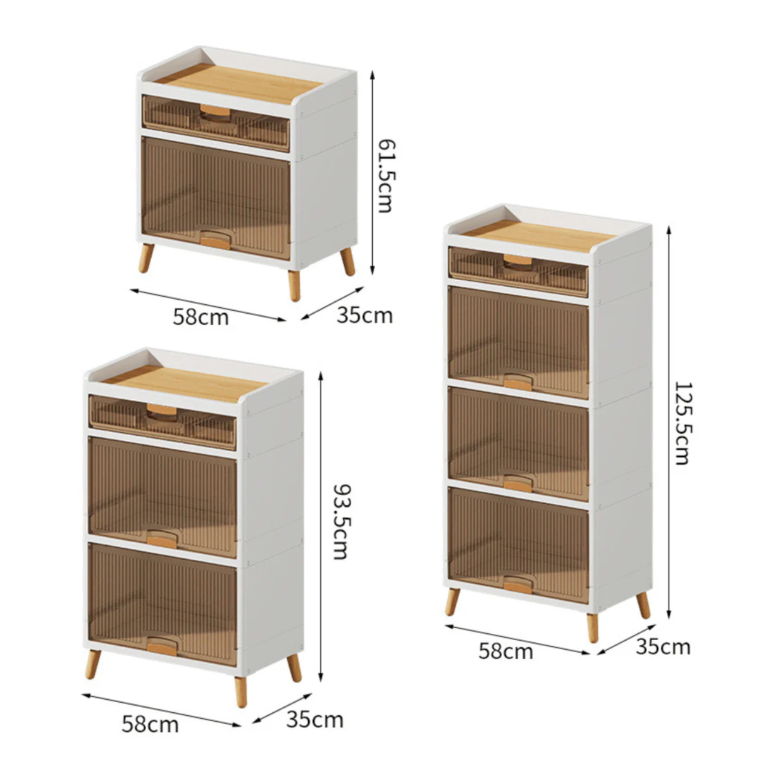 Multi-Purpose Transparent Flip-Top Storage Cabinet With Legs (58cm) - Image 9