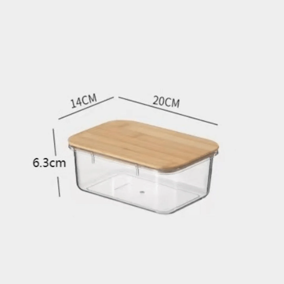 Multi-Purpose Transparent Food Storage Containers with Wooden Lid - Image 7