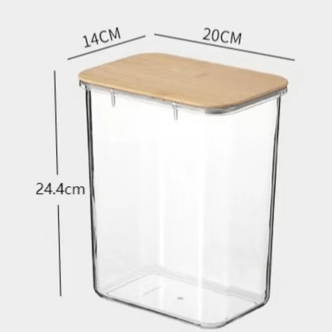 Multi-Purpose Transparent Food Storage Containers with Wooden Lid - Image 9