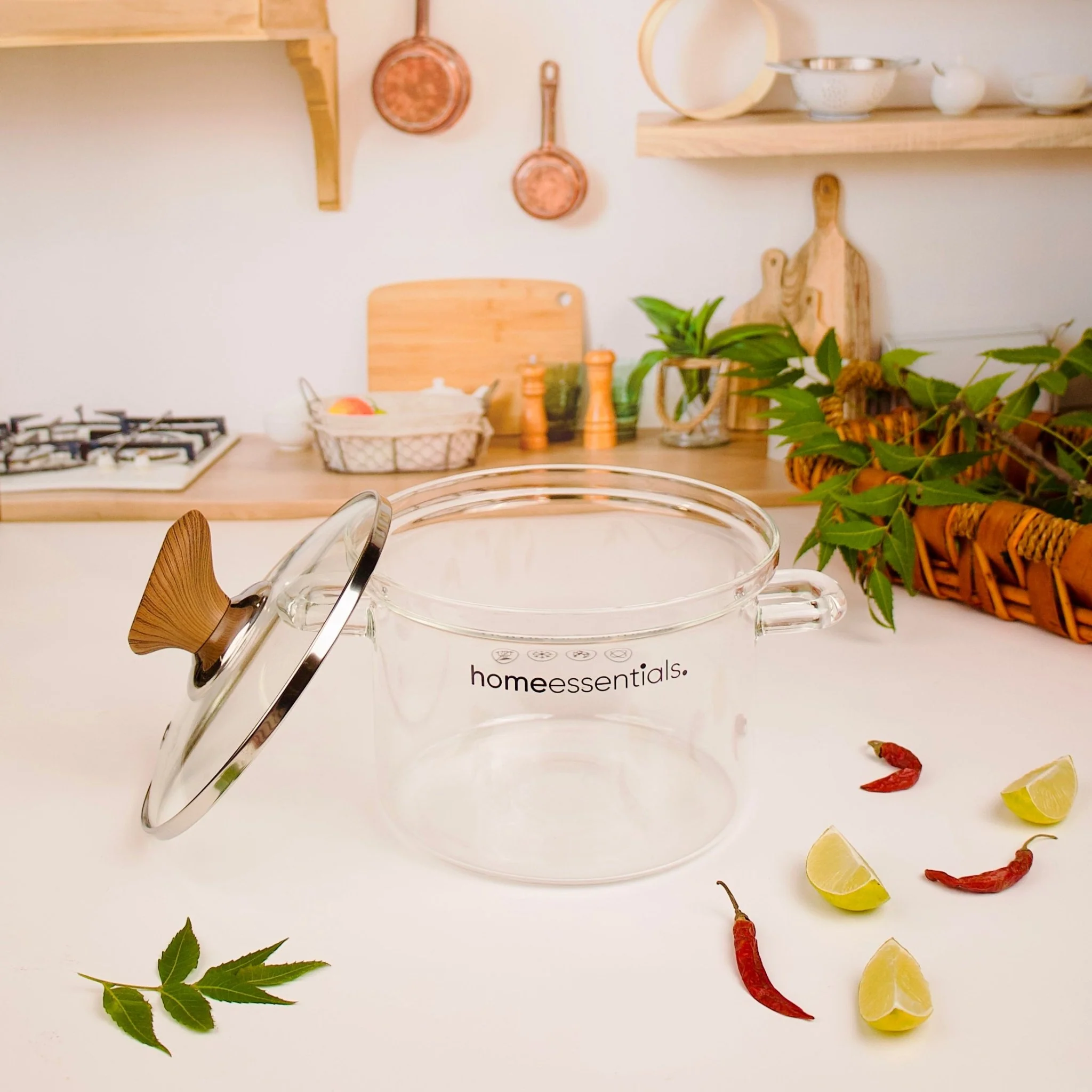 Multi-Purpose Transparent High Borosilicate Glass Pot with Lid - Image 3