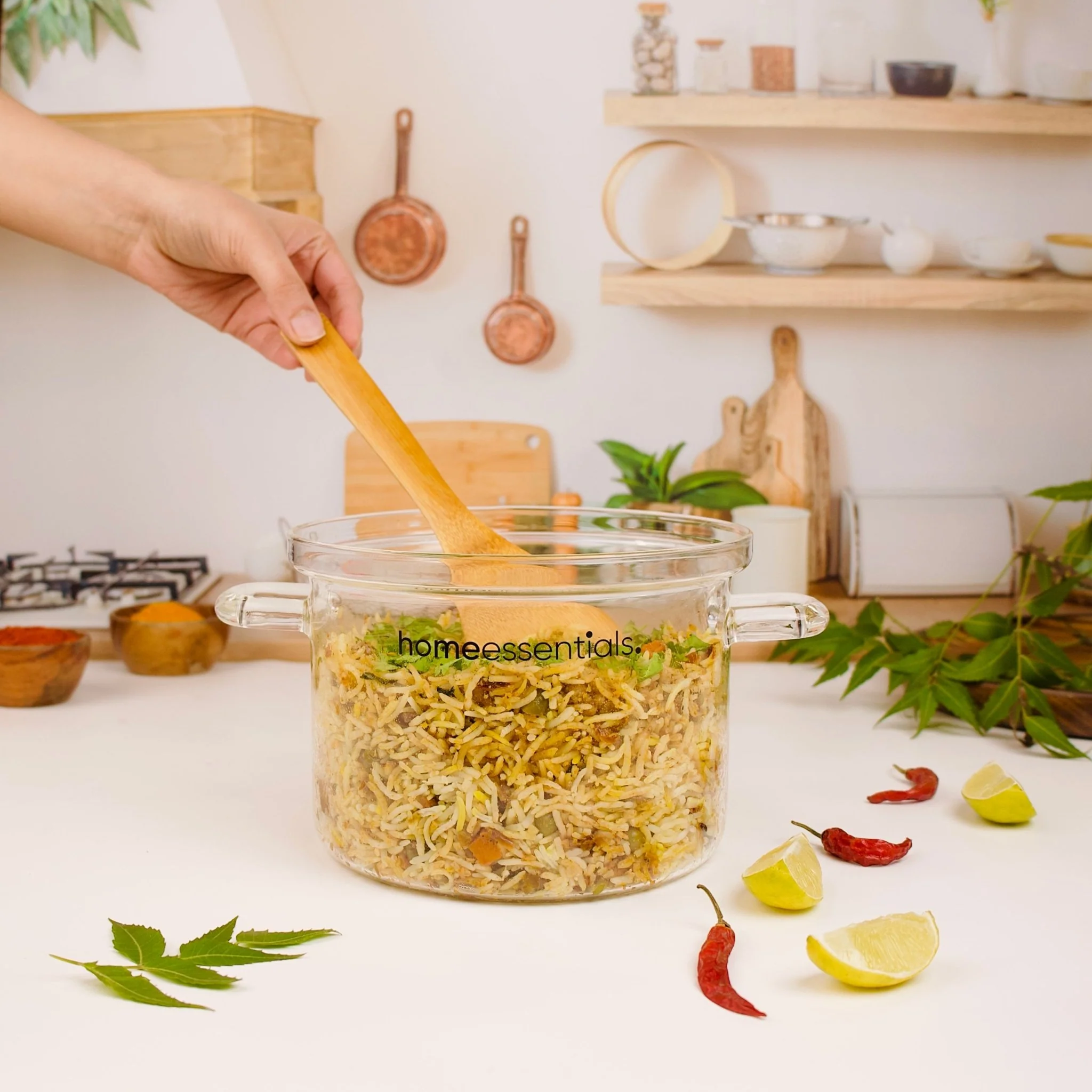 Multi-Purpose Transparent High Borosilicate Glass Pot with Lid - Image 4