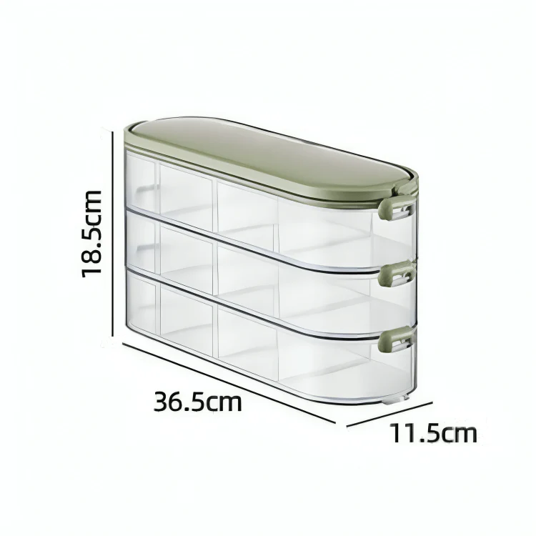 Multi-Purpose Transparent Storage Organizer Box With Handle (Green) - Image 6