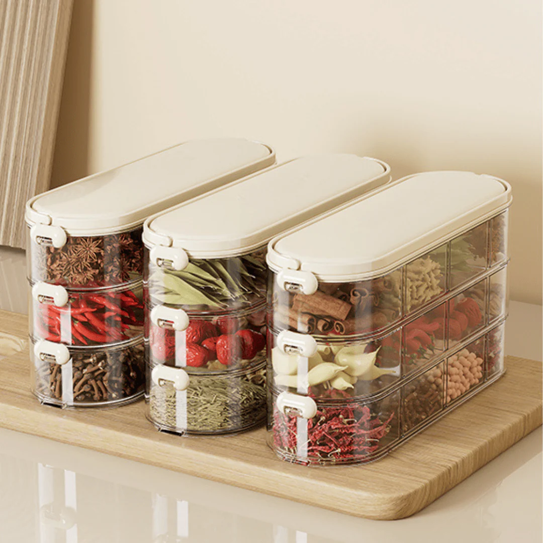 Transparent Seasoning Storage Box with Handle - Image 2
