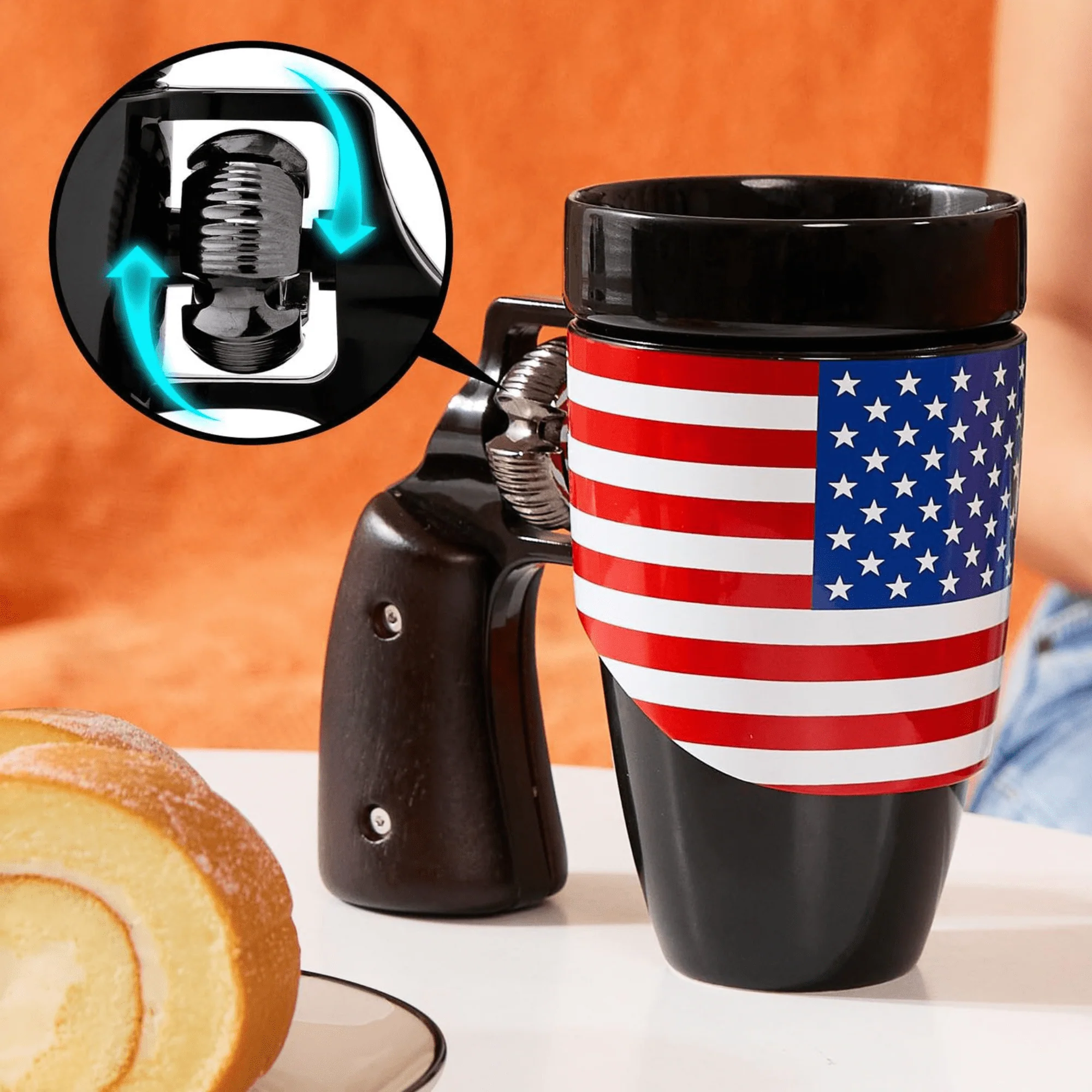 Multi-Purpose Unique Ceramic Gun Mug with Revolver Handle - 500ML - Image 4