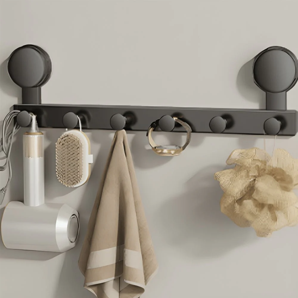 Multi-Purpose Wall Mounted Suction Cup Hook Rack - Image 5