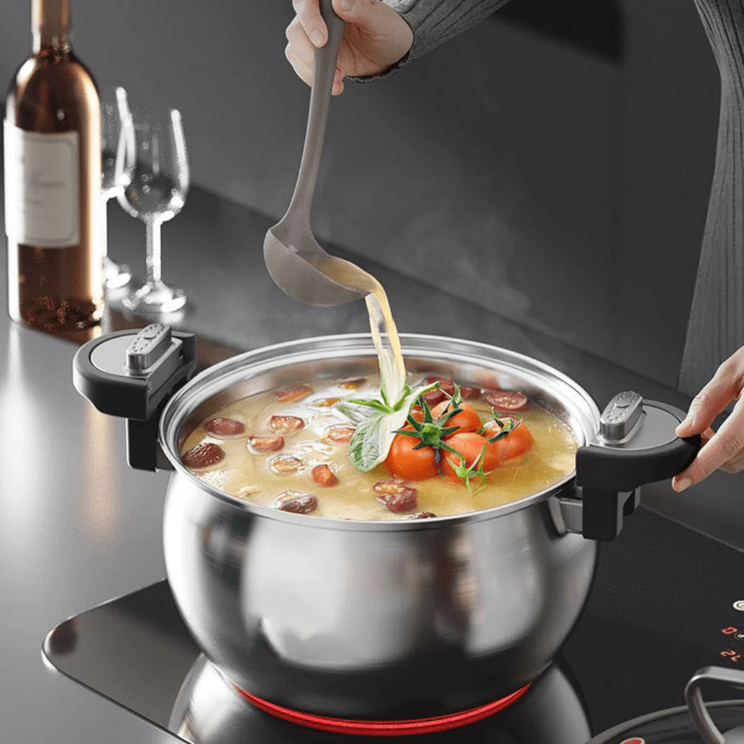 Multi-Stove Micro-Pressure Cooking Pot With Glass Lid (7L) - Image 3