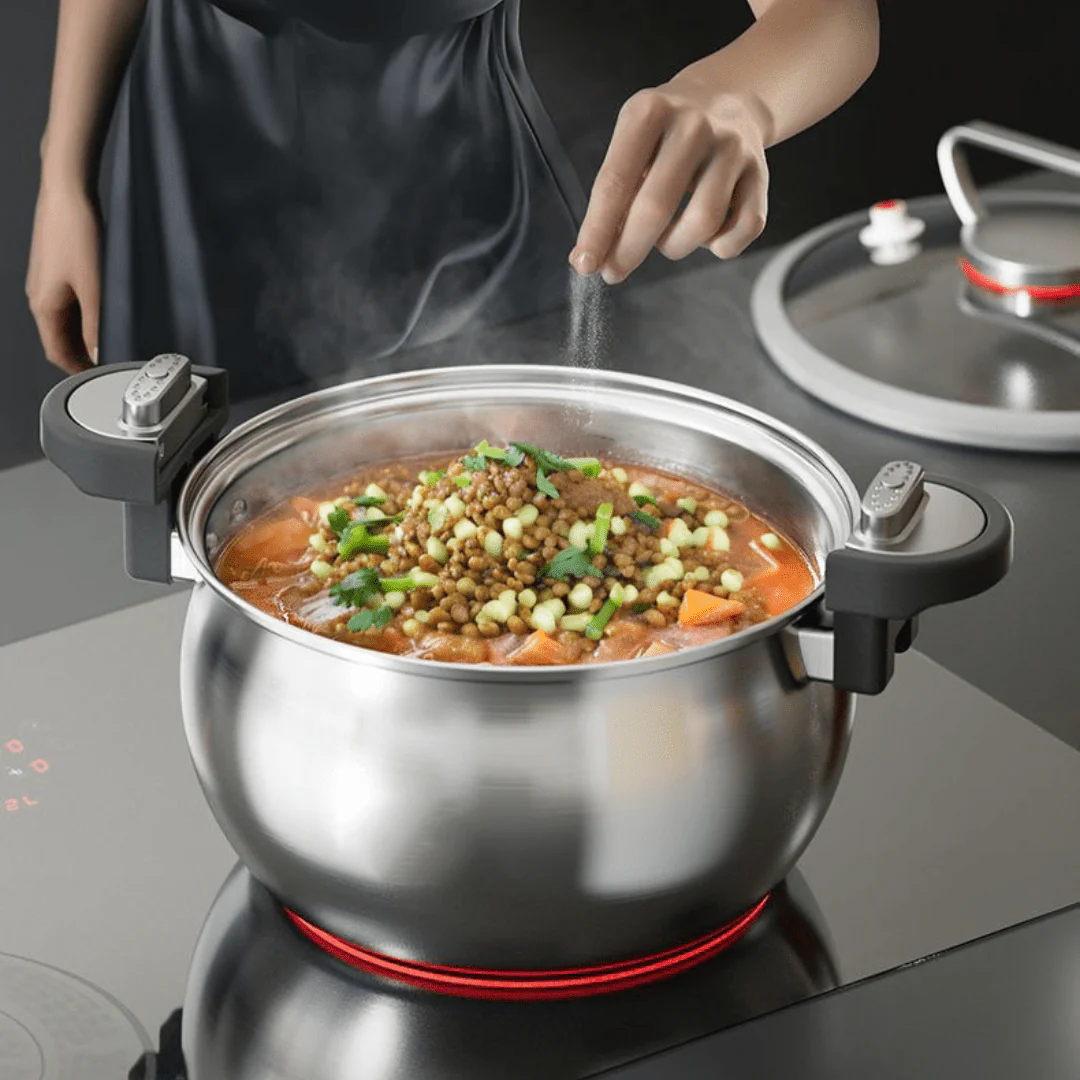 Multi-Stove Micro-Pressure Cooking Pot With Glass Lid (7L) - Image 4
