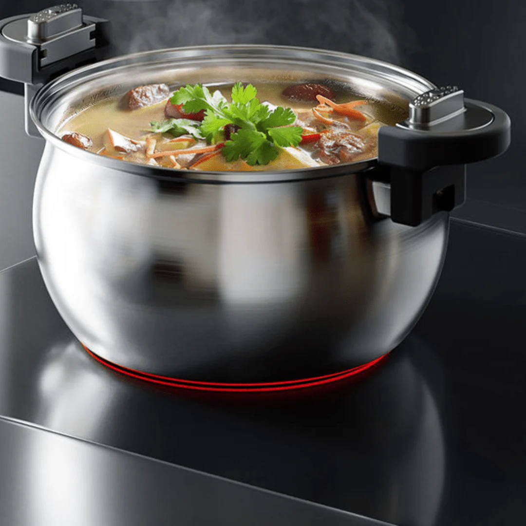 Multi-Stove Micro-Pressure Cooking Pot With Glass Lid (7L) - Image 5
