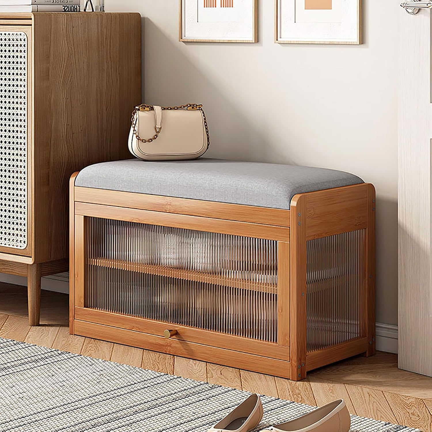 Multi-Tier Bamboo Wood Shoe Organiser Bench(70cm) - Image 5