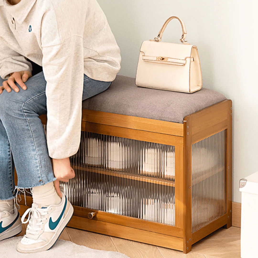 Multi-Tier Bamboo Wood Shoe Organiser Bench(70cm) - Image 6