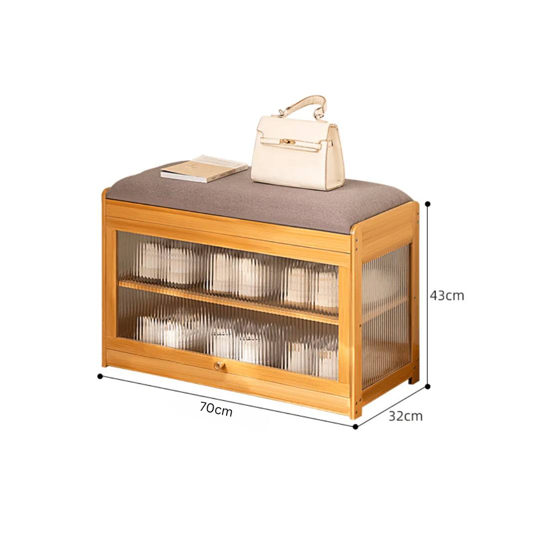 Multi-Tier Bamboo Wood Shoe Organiser Bench(70cm) - Image 7