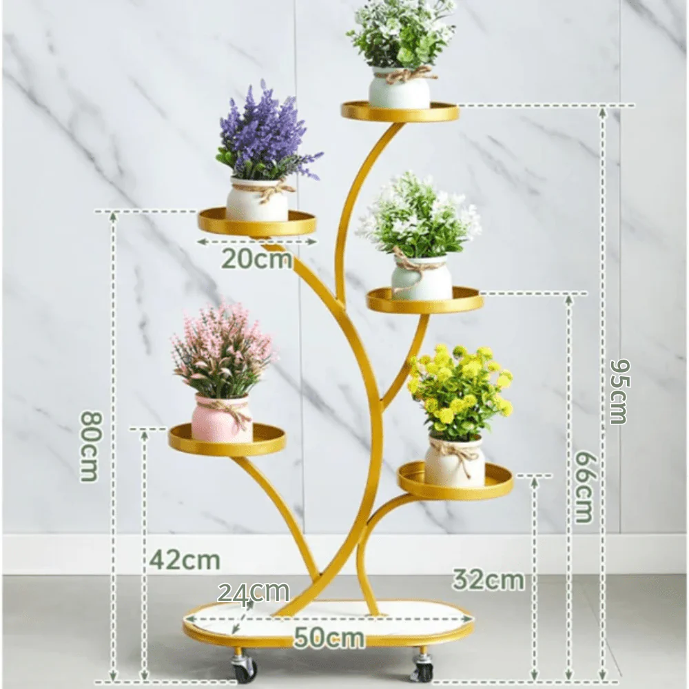 Multi-Tier Rolling Indoor Plant Display Stand - Image 7