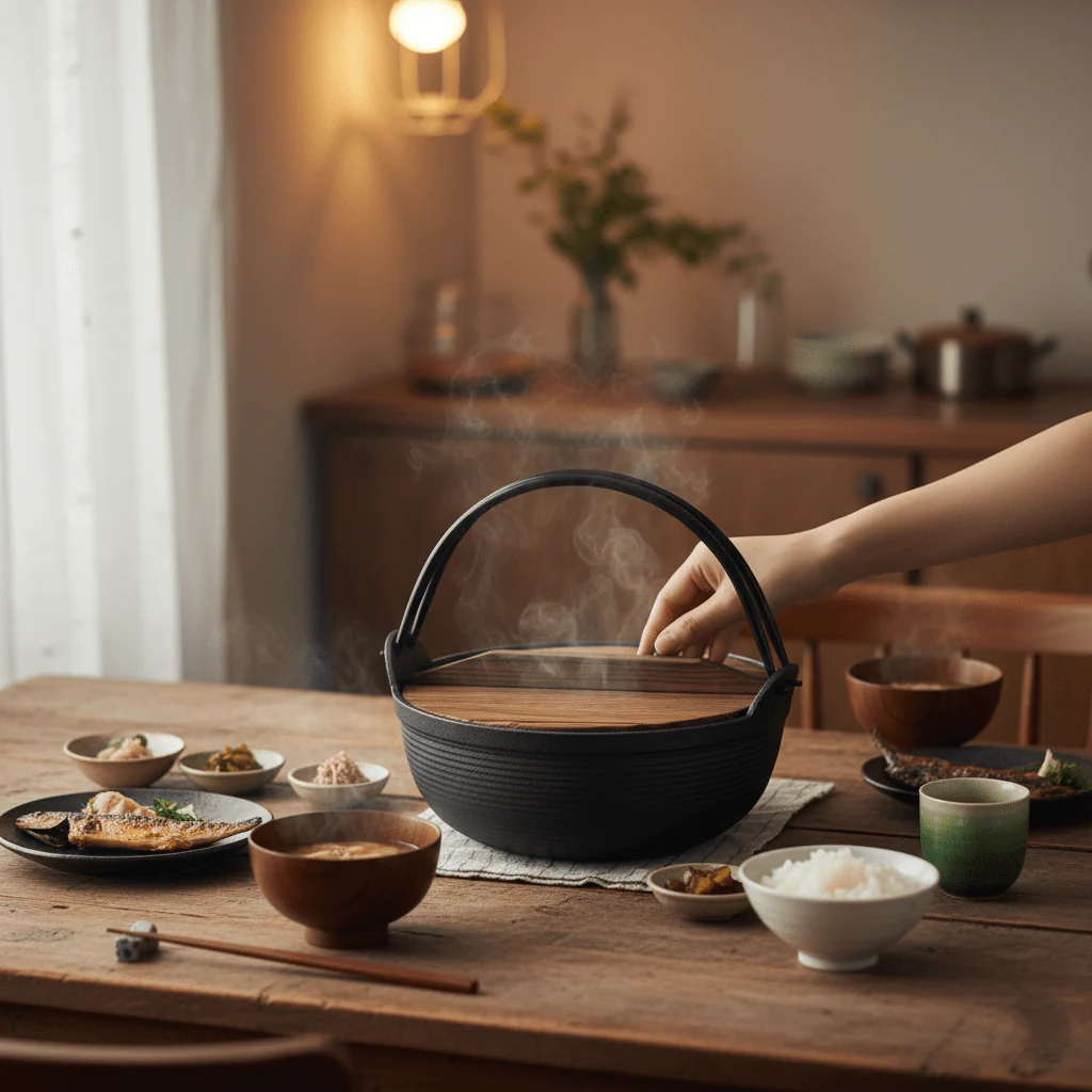 Multi-Use Cast Iron Miso Soup Pot with Wooden Lid(24.5cm) - Image 7