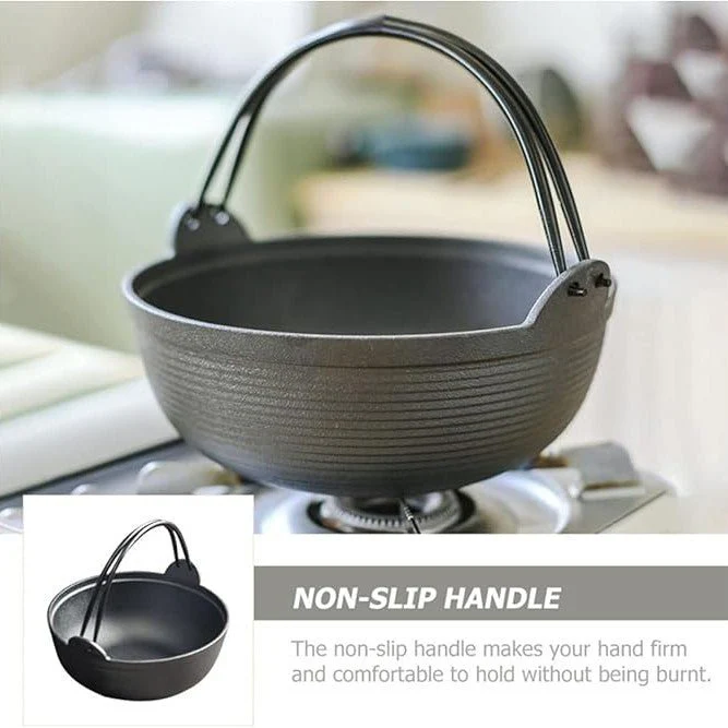 Multi-Use Cast Iron Miso Soup Pot with Wooden Lid(24.5cm) - Image 8