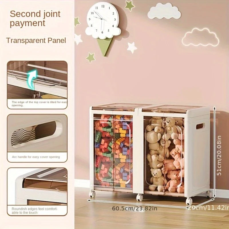 Multi-Use Foldable Transparent Storage Box with Wheels - Image 5