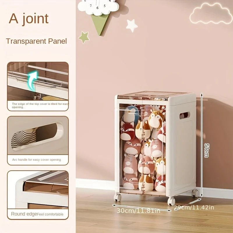 Multi-Use Foldable Transparent Storage Box with Wheels - Image 6
