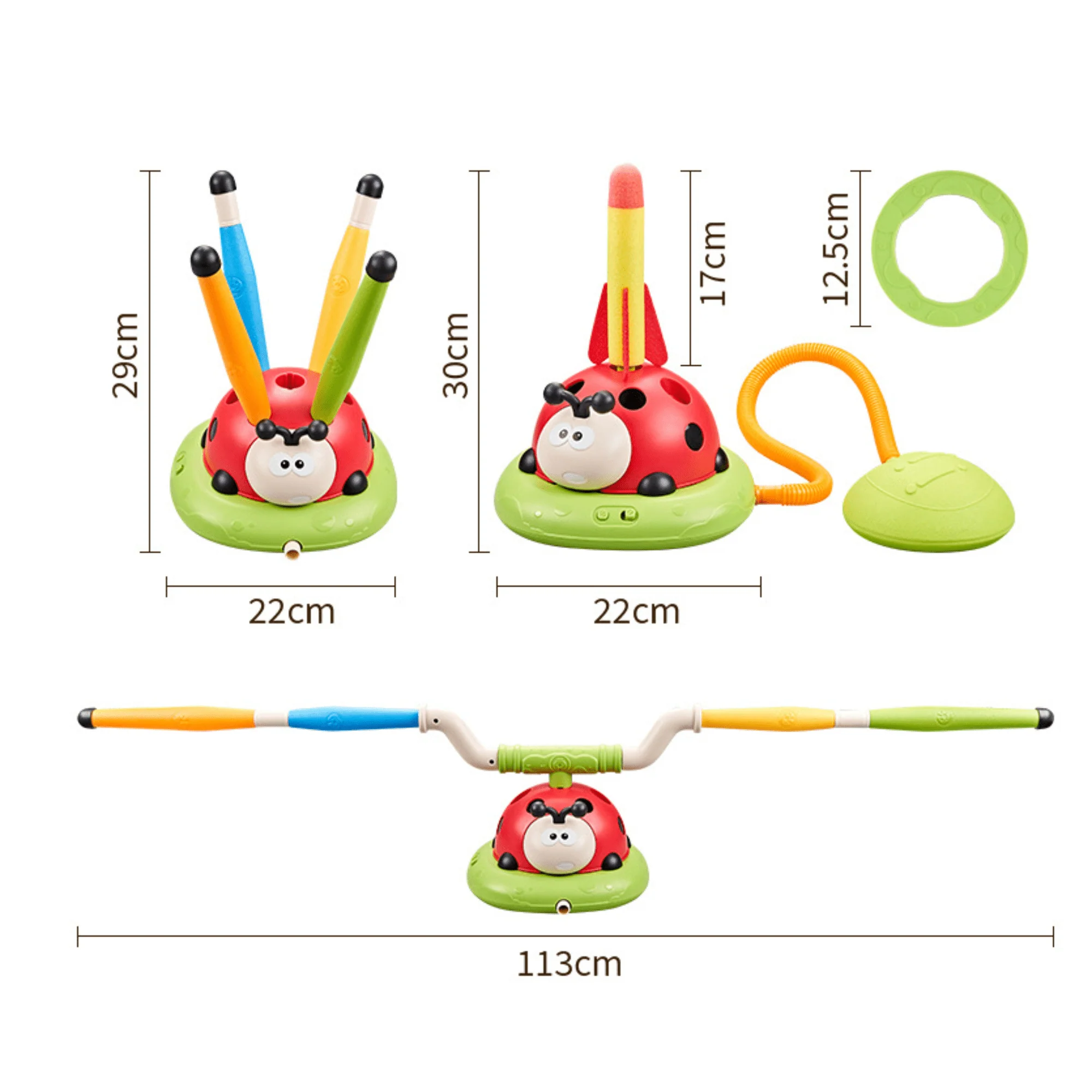 Multifunctional 3-in-1 Ladybug Sports Set for Kids Exercise Fun - Image 7