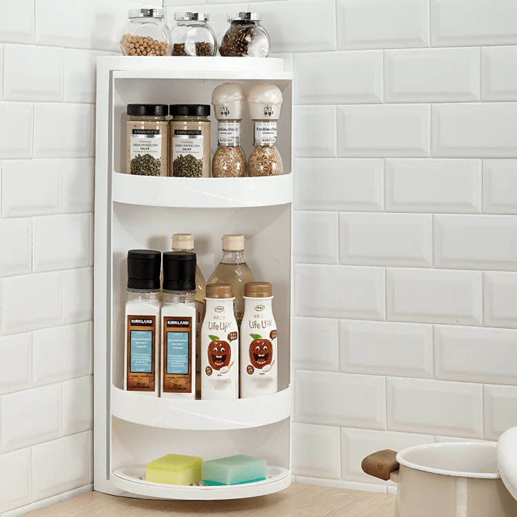 Multifunctional 360° Rotating Triangle 3 Layers Storage Cabinet(60cm) - Image 3