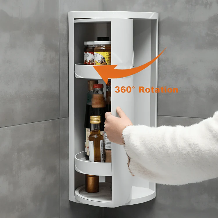 Multifunctional 360° Rotating Triangle 3 Layers Storage Cabinet(60cm) - Image 6
