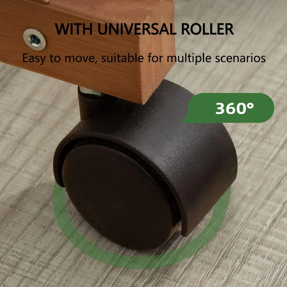 Multifunctional Bamboo Clothes Rack with Wheels and Shelf for Storage - Image 5