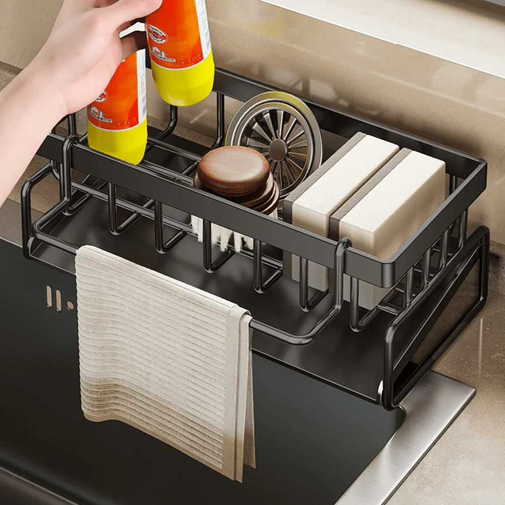 Multi-Functional Carbon Steel Storage Rack with Drain & Rod - Image 2