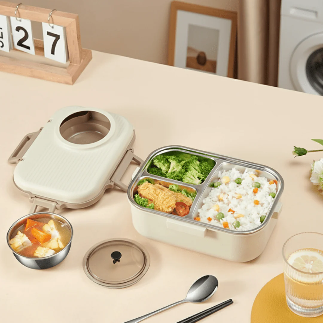 Multifunctional Electric 48W Heated Lunch Box with Leakproof Stainless Steel Liner(1.1Litre) - Image 4