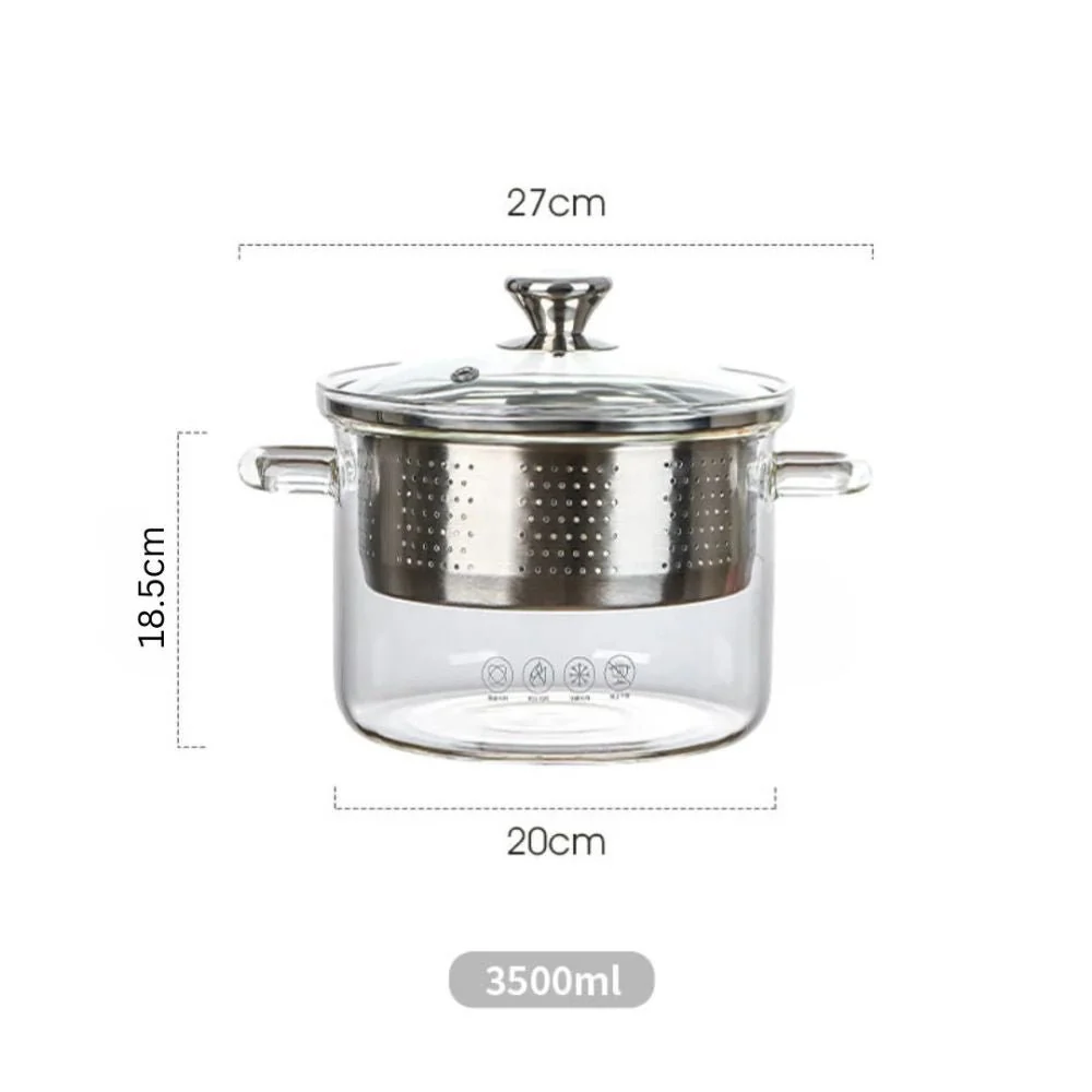 Multifunctional Borosilicate Glass and Stainless Steel Steamer Pot - Image 7