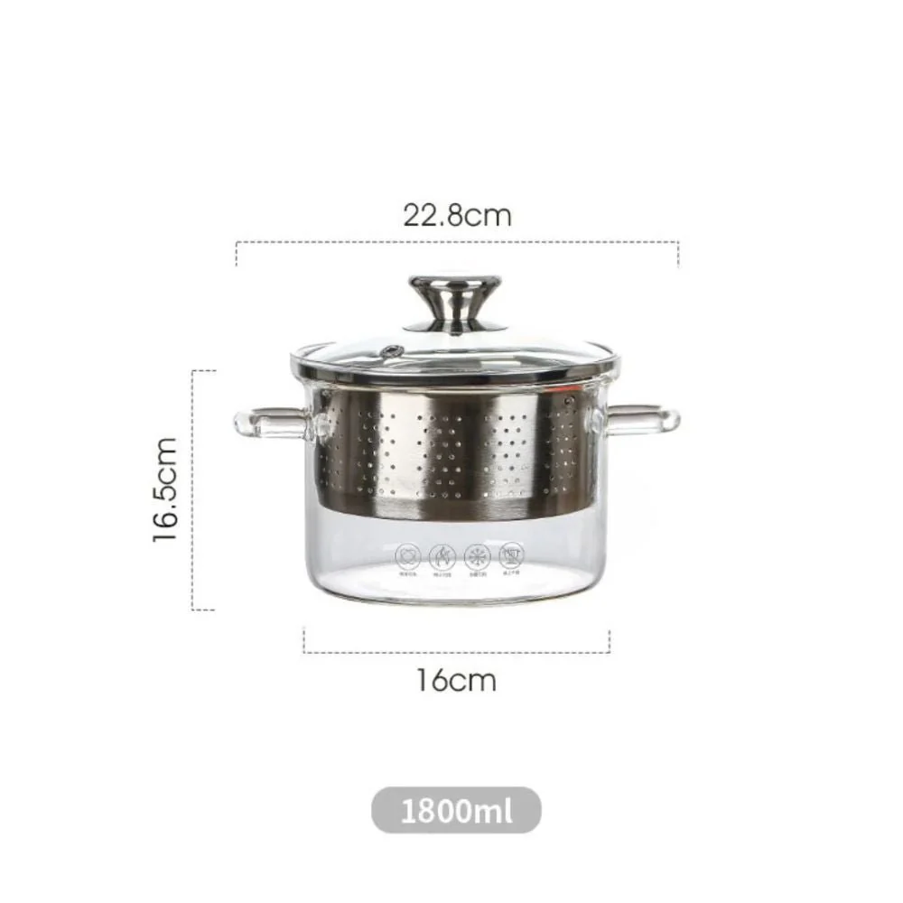 Multifunctional Borosilicate Glass and Stainless Steel Steamer Pot - Image 8