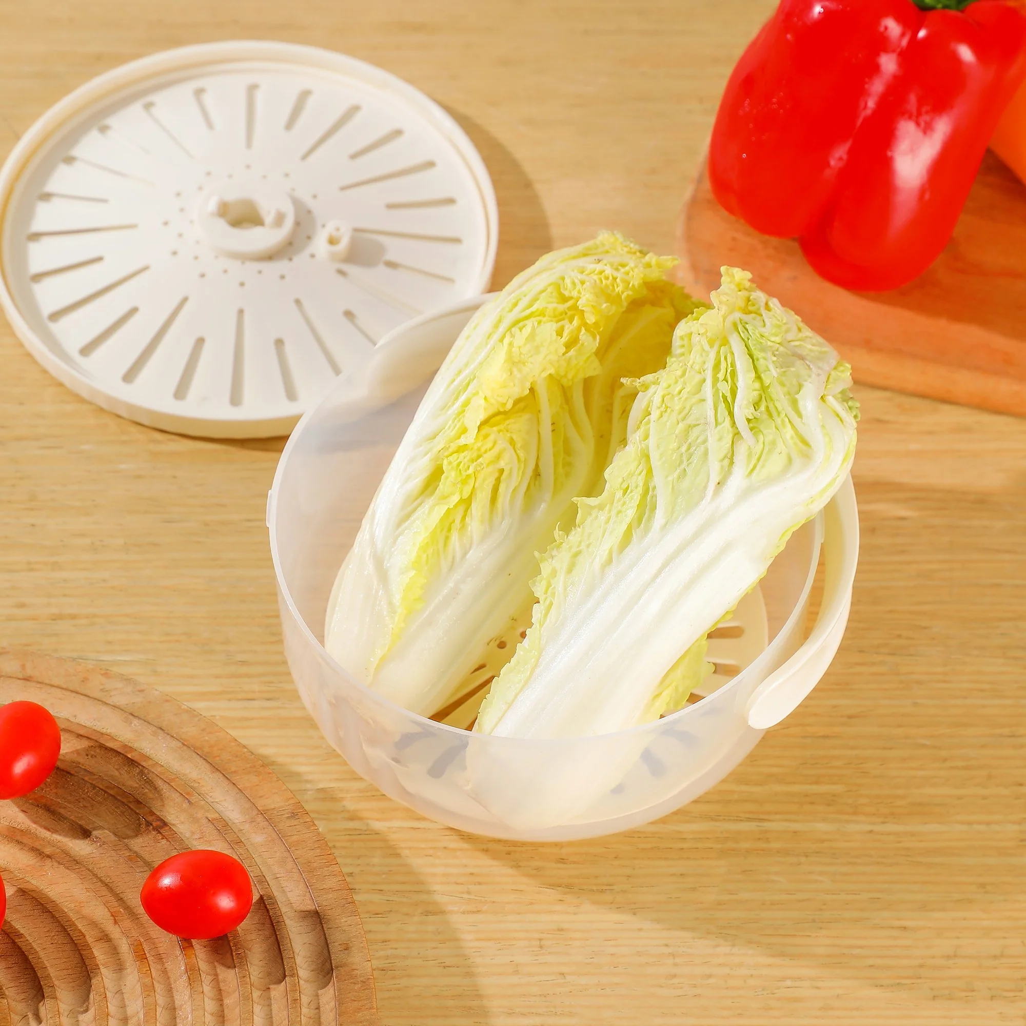 Multifunctional Kitchen Washing Basket With Storage Lid - Image 2