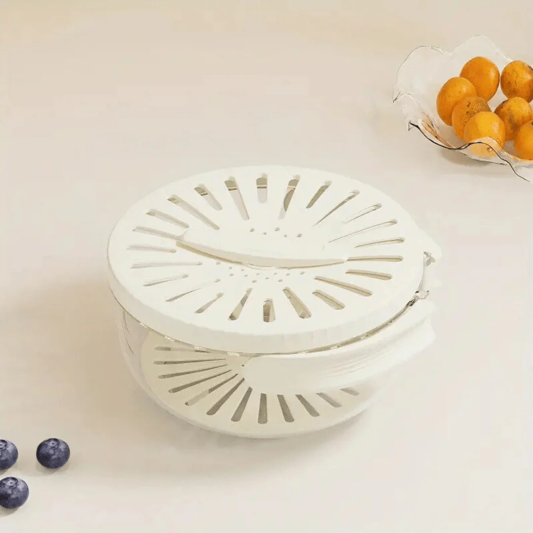 Multifunctional Kitchen Washing Basket With Storage Lid - Image 3