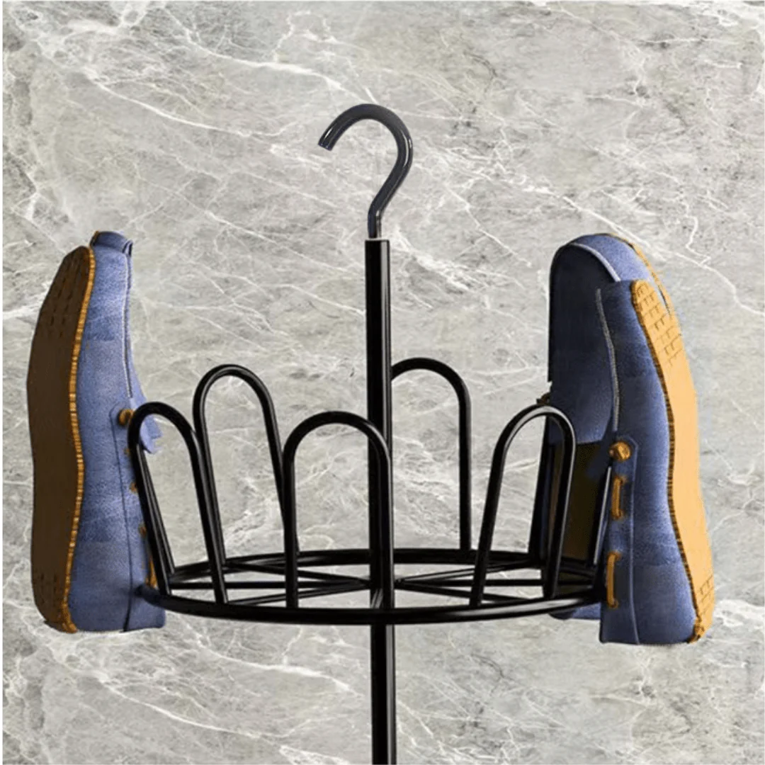 Multi-Layer Iron Shoe Drying & Storage Rack with Circular Bracket - Image 5