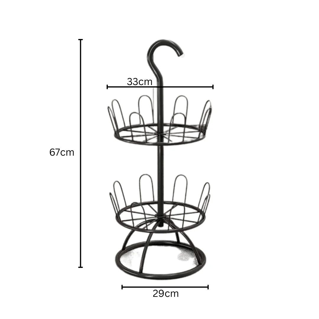 Multi-Layer Iron Shoe Drying & Storage Rack with Circular Bracket - Image 6