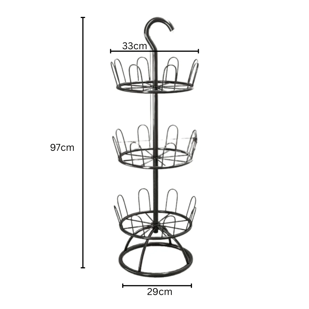 Multi-Layer Iron Shoe Drying & Storage Rack with Circular Bracket - Image 7
