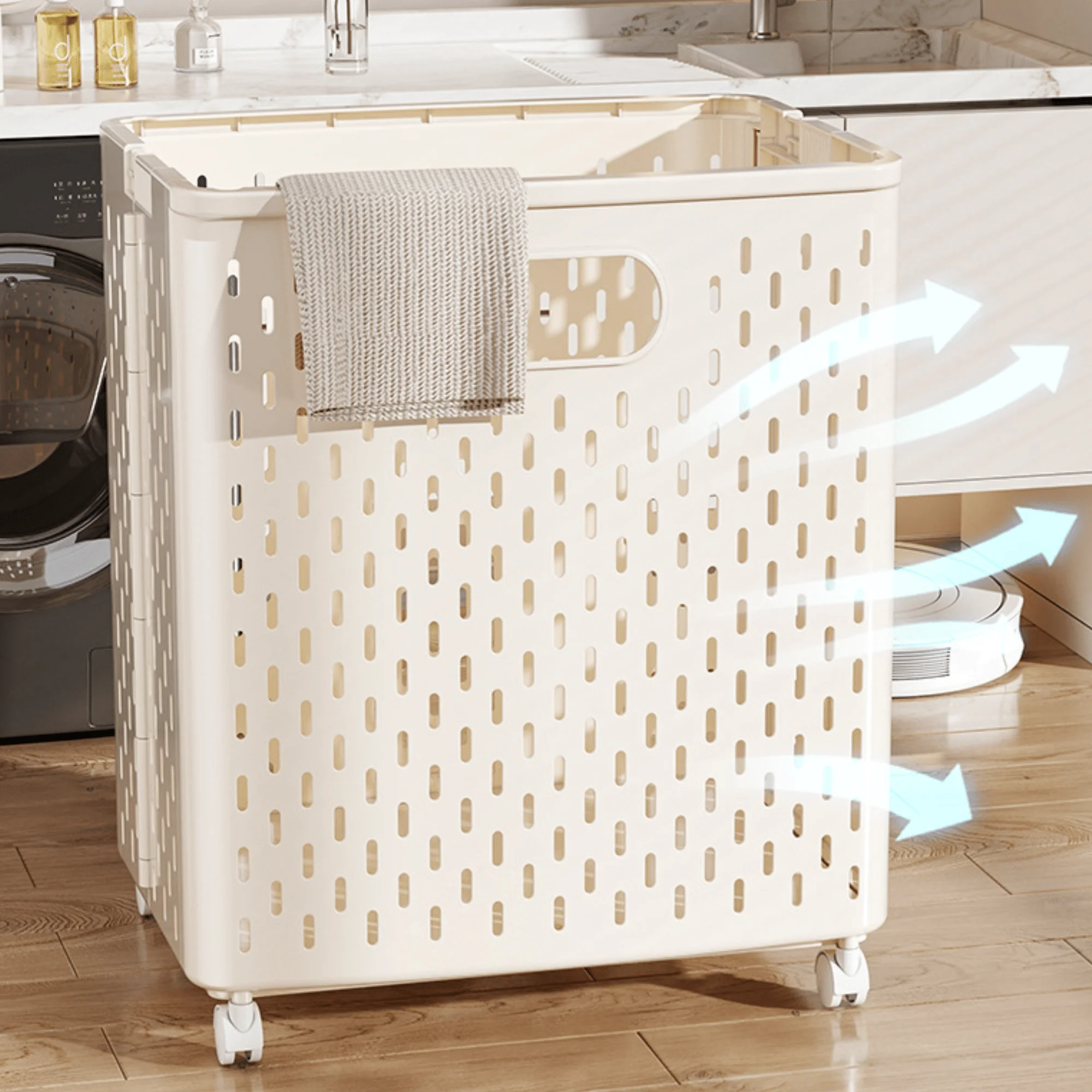 Multifunctional Plastic Foldable Large-Capacity Laundry & Storage Basket (36cm) - Image 3