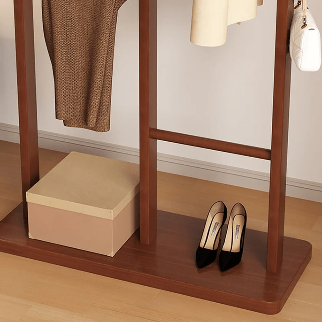 Multifunctional Solid Wood Floor Standing Coat Rack Organizer - Image 5
